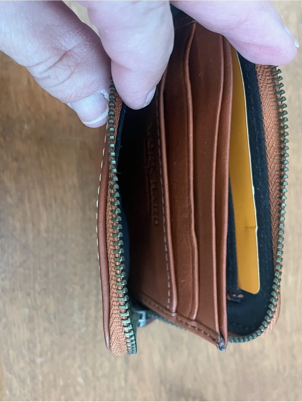 Stanley Chestnut Leather Zip Wallet Pouch
